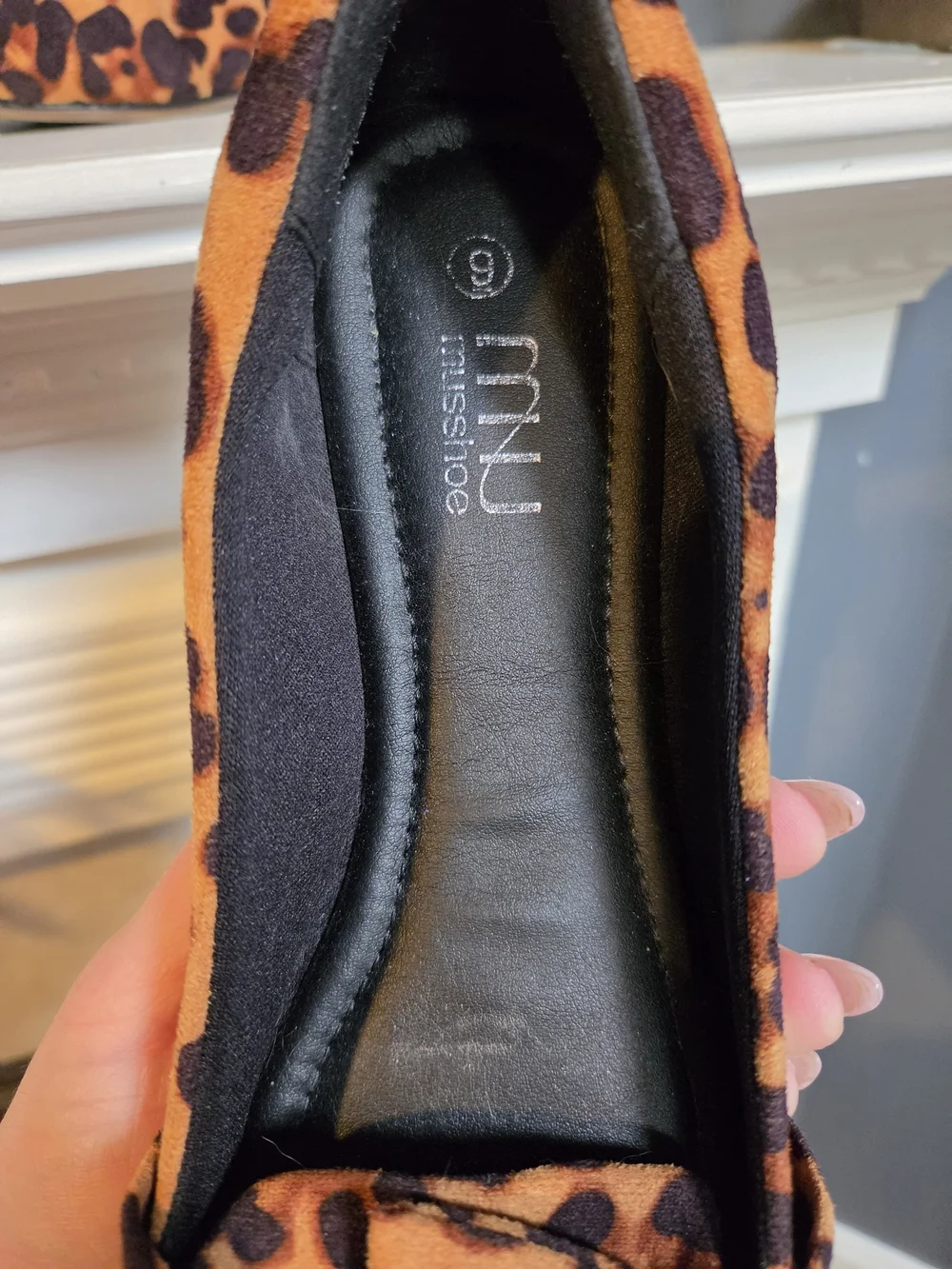 Womens Size 9 Leopard Print Pointed Toe Knot Flats - Brown/Black